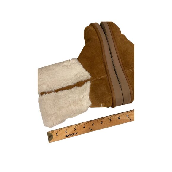 Koolaburra by UGG Aubrei Mini Booties Size 8 Women’s Brown Suede Faux Shearling - Picture 4 of 10